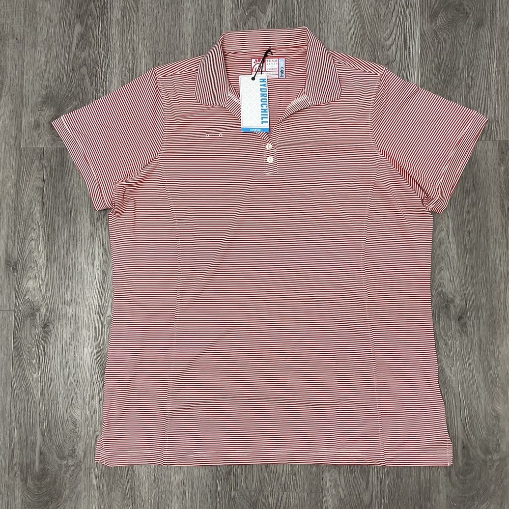 Chick-fil-A Polo Shirt Women's X-Large Red White Striped Oobe Hydrochill NWT
